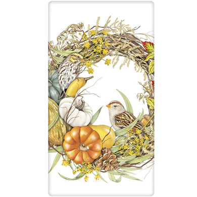 Fall Pumpkin Wreath Towel