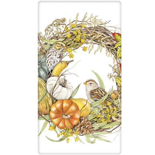 Fall Pumpkin Wreath Towel