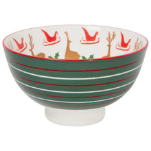 Santa's Reindeer Stamped Christmas Bowl 4 inch