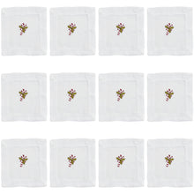 Embroidered Candy Cane Napkin