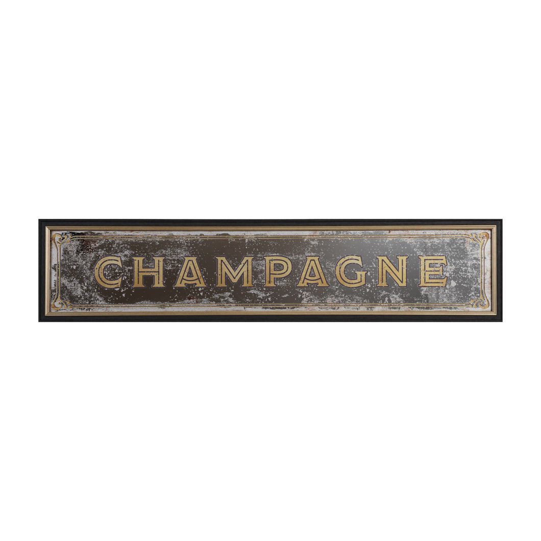 Antique Framed Champagne Mirror Art