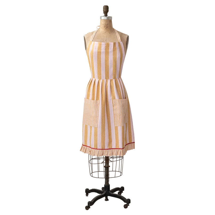 Pink & Mustard Stripe Apron