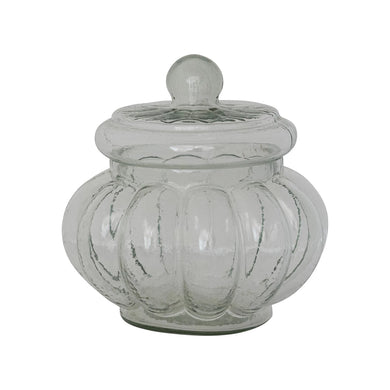 3 Cup Ribbed Glass Jar with Lid