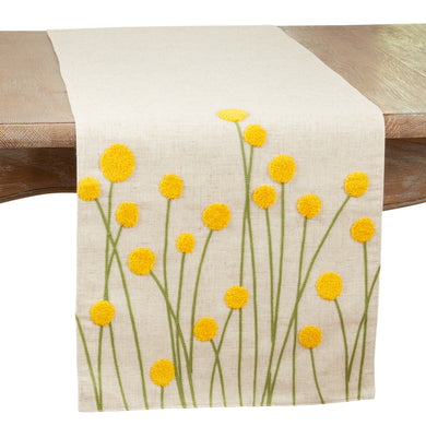 Embroidered Flowers Runner