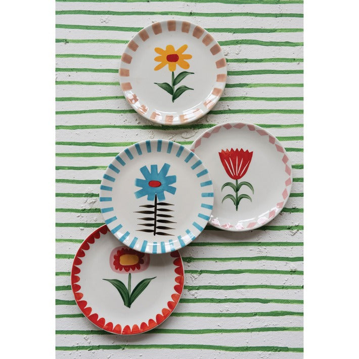 Stoneware Flower Plate
