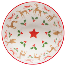 Santa's Reindeer Stamped Christmas Bowl 4 inch