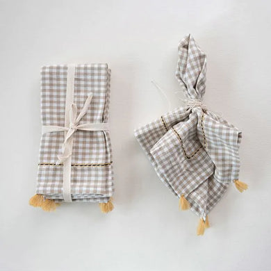 Taupe & Yellow Gingham Napkin