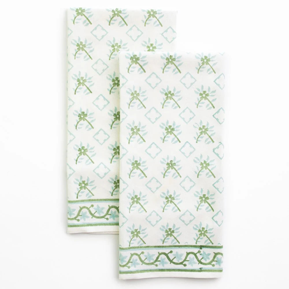 India Hicks Cuban Flower Blue Towel