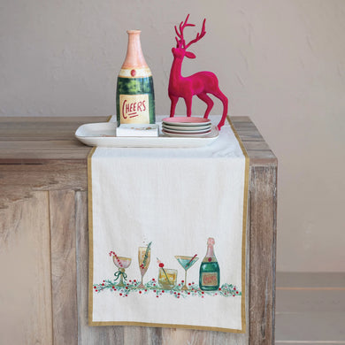 Table Runner w Holiday Cocktails