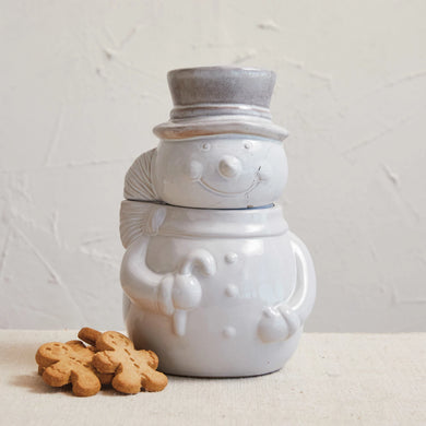 Stoneware Snowman Cookie Jar