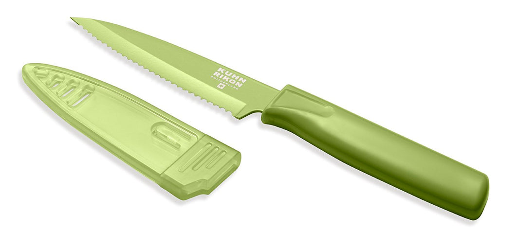Serrated Paring Knife, Green