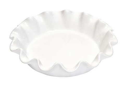 Ruffled Pie Dish - White