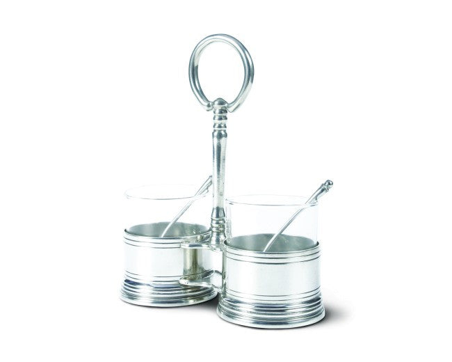 Classic Pewter Double Condiment Server