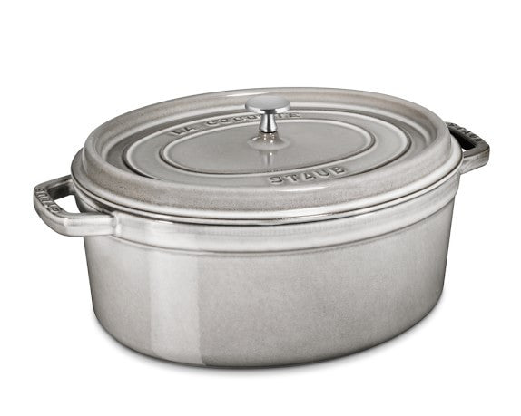 Staub - Cast Iron 7-qt Oval Cocotte - Graphite Grey