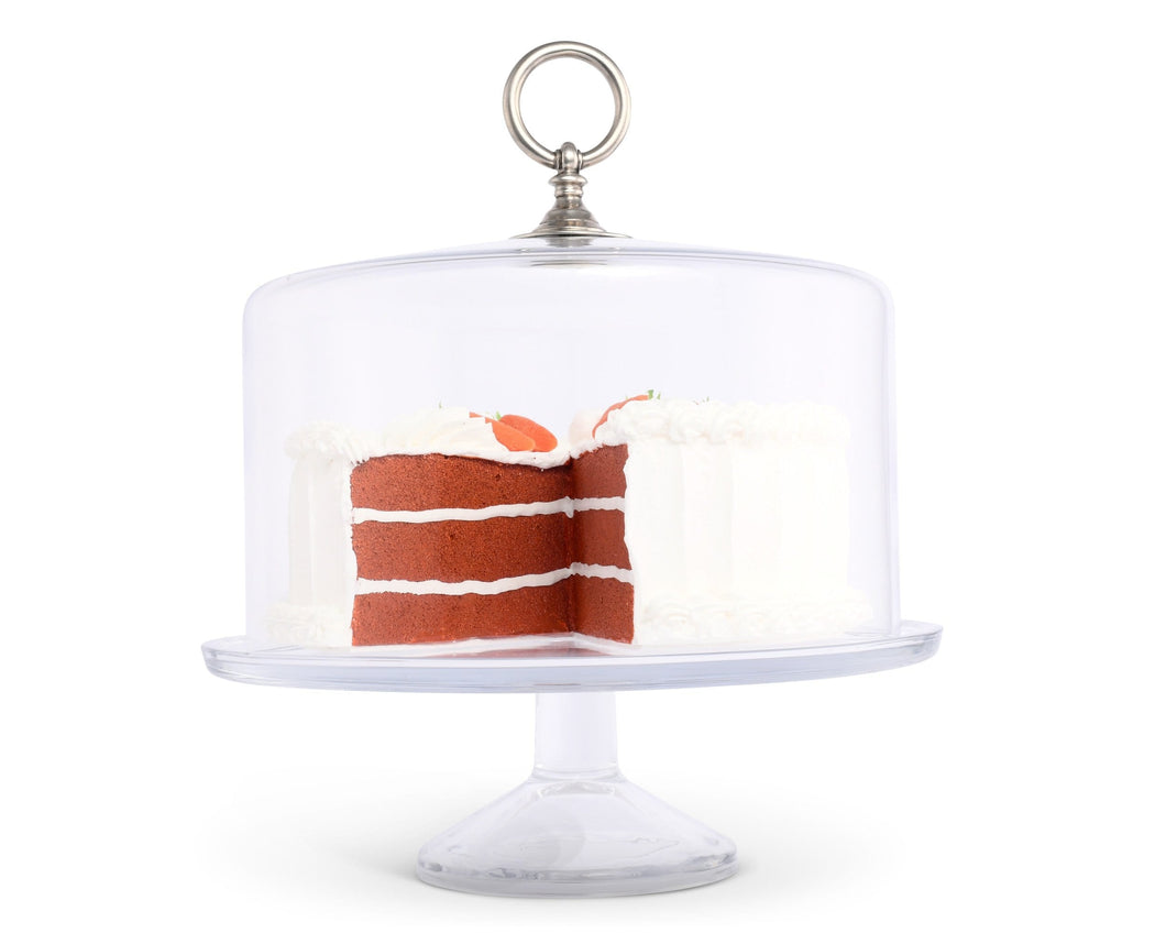 Classic Pewter Ring Glass Covered Cake Stand